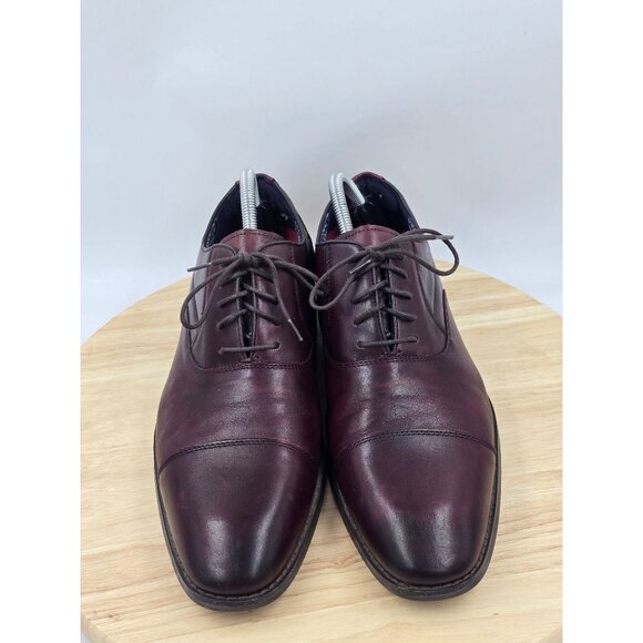 Stacy Adams Kallum Cap Toe Oxfords Burgundy Leather Dress Shoes Mens Sz 9.5M 255
